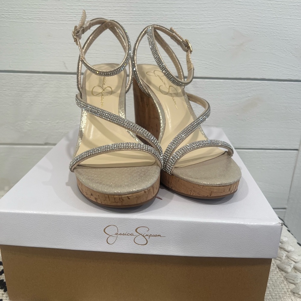 Jessica Simpson Women's Silver Wedge Sandals